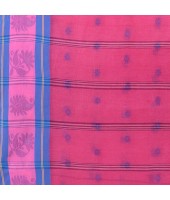 DESH BIDESH Women`s Traditional Tant Pure Handloom Cotton Saree Woven Kamal kolka Designer Without Blouse Piece (Pink)