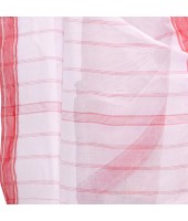 dB DESH BIDESH Women`s Bengal Tant Aradhana Pure Handloom Cotton Saree Without Blouse Piece Red White