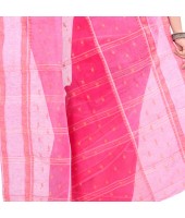 dB DESH BIDESH Women`s Bengal Tant Devdas Design Pure Handloom Cotton Saree Without Blouse Piece Pink