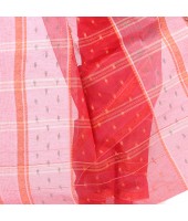 dB DESH BIDESH Women`s Bengal Tant Devdas Design Pure Handloom Cotton Saree Without Blouse Piece Red