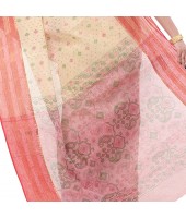 dB DESH BIDESH Women`s Bengal Tant Jamdani Printed Handloom Cotton Saree Without Blouse Piece (Red)