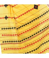 dB DESH BIDESH Women`s Bengali Khesh Mul Pure Cotton Handloom Saree With Blouse Piece (Yellow)