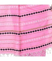 dB DESH BIDESH Women`s Bengali Khesh Pure Cotton Handloom Saree Diamond Designed With Blouse Piece (Pink)