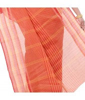 dB DESH BIDESH Women`s Bengali Tant Khejur Chori Pure Handloom Cotton Saree Without Blouse Piece (Red)