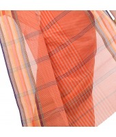 dB DESH BIDESH Women`s Bengali Tant Khejur Chori Pure Handloom Cotton Saree Without Blouse Piece (Orange)