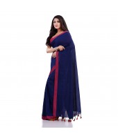 DESH BIDESH Women`s Handloom Pure Cotton Saree Abhiprithi Design Without Blouse Piece( Blue)