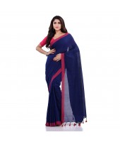 DESH BIDESH Women`s Handloom Pure Cotton Saree Abhiprithi Design Without Blouse Piece( Blue)