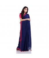 DESH BIDESH Women`s Handloom Pure Cotton Saree Abhiprithi Design Without Blouse Piece( Blue)