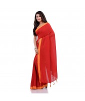 DESH BIDESH Women`s Handloom Pure Cotton Saree Abhiprithi Design Without Blouse Piece(Red)