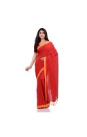 DESH BIDESH Women`s Handloom Pure Cotton Saree Abhiprithi Design Without Blouse Piece(Red)