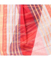 dB DESH BIDESH Women`s Traditional Bengal Tant 3D Temple Design Handloom Pure Cotton Saree Without Blouse Piece Orange Red Blue