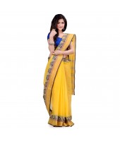 Women`s Traditional Bengal Tant Pure Handloom Cotton Saree PushpoLata Woven Design Without Blouse Piece Deep Yellow