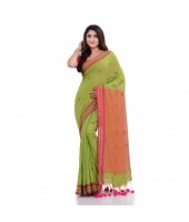 Women`s Traditional Bengali Tant Handloom Cotton Saree Galaxi Design With Blouse Piece