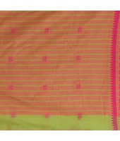 Women`s Traditional Bengali Tant Handloom Cotton Saree Galaxi Design With Blouse Piece