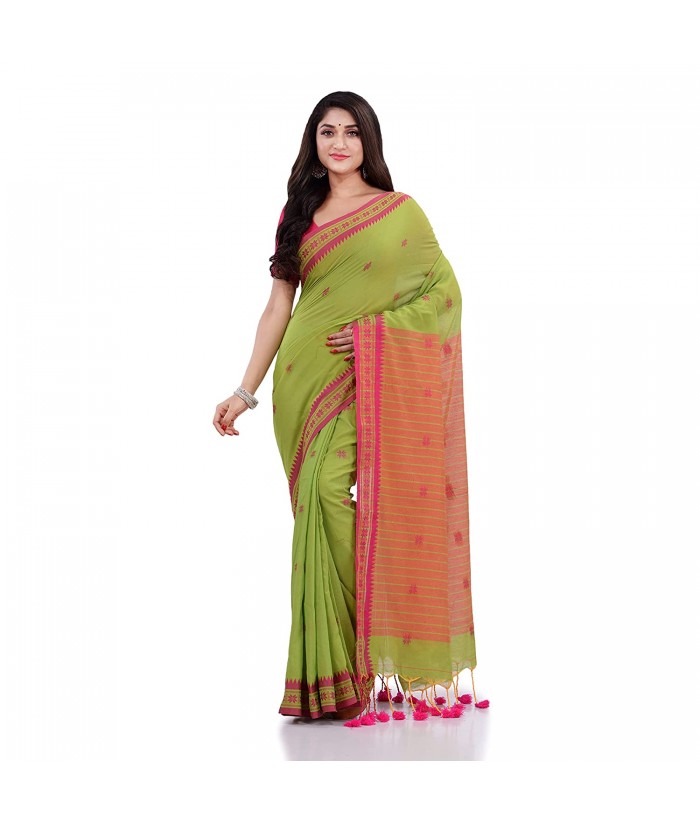 Women's Casual Traditional Bengali Tant Handloom Cotton hotsell Saree Soft Materials Prism Design With Blouse Piece Indian Sari