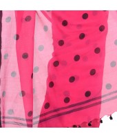 dB DESH BIDESH Women`s Traditional Soft Mulmul Polka Dots Design Pure Cotton Handloom Saree Without Blouse Piece Rose Black