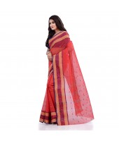 Women`s Traditional Tant Pure Cotton Handloom Blue Saree Woven Sudarshana Designer Without Blouse Piece