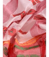 Bengal Cotton Women's Tant Cotton Saree (Red White)