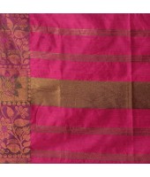 Tant Cotton Silk Handloom Cotton Saree Pushpomala With Blouse Piece (Blue Pink)