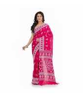  Pure Cotton Konark Design Handloom Saree with Blouse Piece (Pink)