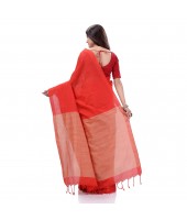 dB DESH BIDESH Women`s Cotton Handloom RupSagar Design Saree Without Blouse Piece (Red)