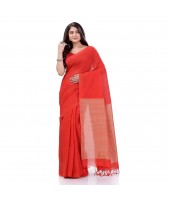 dB DESH BIDESH Women`s Cotton Handloom RupSagar Design Saree Without Blouse Piece (Red)