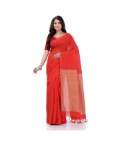 dB DESH BIDESH Women`s Cotton Handloom RupSagar Design Saree Without Blouse Piece (Red)