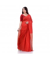 dB DESH BIDESH Women`s Cotton Handloom RupSagar Design Saree Without Blouse Piece (Red)