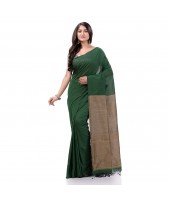 Cotton Handloom RupSagar Design Saree Without Blouse Piece (Green)