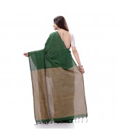 Cotton Handloom RupSagar Design Saree Without Blouse Piece (Green)