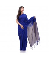  Cotton Handloom RupSagar Design Saree Without Blouse Piece (Blue)