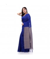  Cotton Handloom RupSagar Design Saree Without Blouse Piece (Blue)