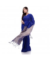  Cotton Handloom RupSagar Design Saree Without Blouse Piece (Blue)