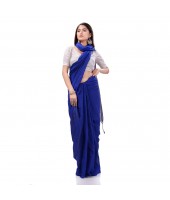  Cotton Handloom RupSagar Design Saree Without Blouse Piece (Blue)