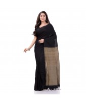 Cotton Handloom RupSagar Design Saree Without Blouse Piece (Black0