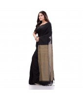 Cotton Handloom RupSagar Design Saree Without Blouse Piece (Black0