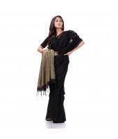 Cotton Handloom RupSagar Design Saree Without Blouse Piece (Black0