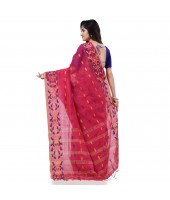  Cotton Silk Handloom Cotton Blend Saree Navratri Design With Blouse Piece (Pink)