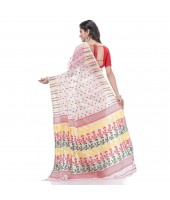 Queen of Diamond Resham Dhakai Jamdani Bengal Pure Cotton Handloom Saree (Multi Colour)