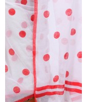 Women`s Traditional Hand Woven Malmal Bengal Handloom Pure Cotton Saree Without Blouse Piece (Red White)