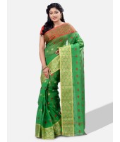 Pure Cotton – Traditional Bengali Tant Saree – Cotton and Jori Fancy Work –" Ganga Jamuna" Color Jori Work Border