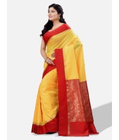 Bengal Garad Silk Saree Fine Smooth Garad With Blouse Pcs. Handmade Exclusive Flower with Kalka with Whole Body Design