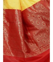 Women`s Bengal Garad Silk Saree Fine Smooth Garad With Blouse Pcs. Handmade Exclusive Flower with Kalka with Whole Body Design