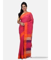 Pure Cotton 100% Traditional Bengali Handloom Tant Saree Very Soft Cotton Materials"Clical Desigined" With Blouse Picas