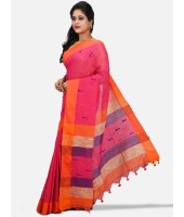 Pure Cotton 100% Traditional Bengali Handloom Tant Saree Very Soft Cotton Materials"Clical Desigined" With Blouse Picas