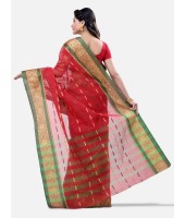 Women Pure Cotton Traditional Handloom Handmade Woven Noksa Design Bengal Tant Saree Without Blouse Pcs