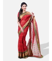 Women Pure Cotton Traditional Handloom Handmade Woven Noksa Design Bengal Tant Saree Without Blouse Pcs