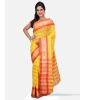 DESH BIDESH Women's Handloom Cotton Traditional Bengal Tant Saree with Nakshi Kata Design Without Blouse Piece