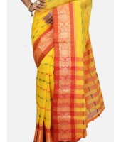 DESH BIDESH Women's Handloom Cotton Traditional Bengal Tant Saree with Nakshi Kata Design Without Blouse Piece