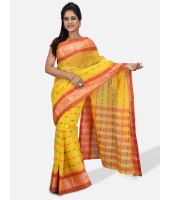 DESH BIDESH Women's Handloom Cotton Traditional Bengal Tant Saree with Nakshi Kata Design Without Blouse Piece